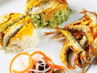 Recipe for pilaf vegetables with roasted kilka fish with saffron, fish, vegetable pilaf with fish, seasoning fish, kilka fish, eliminating the smell of fish, how to prepare pilaf vegetables with kilka