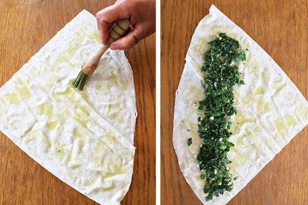 Recipe for cooking delicious borek spinach with saffron, borek spinach with saffron, cooking delicious borek spinach, all kinds of borek, borek spinach and potatoes, borek spinach and mushrooms, Turkish food