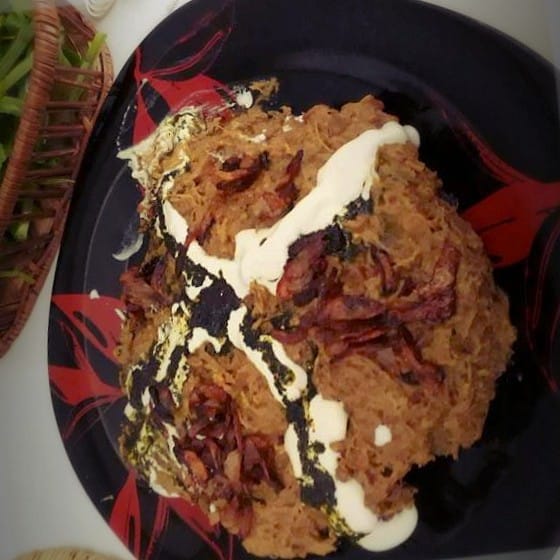 Isfahan Halim eggplant cooking recipe with delicious saffron , Isfahan eggplant Halim with saffron, eggplant Halim Isfahan, local food, how to prepare eggplant Halim Isfahan with saffron, tips for cooking eggplant Halim Isfahan with saffron, how to prepare different types of Halim, cooking training with saffron