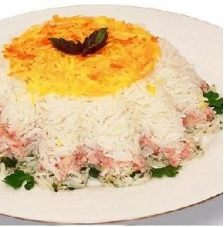 recipe for cooking molded fish rice with Iranian saffron, Rice fish mold with Iranian saffron, Rice fish mold, Rice fish mold with saffron, Local food with Iranian saffron, How to prepare rice rice mold with Iranian saffron, Tips for cooking rice rice mold with Iranian saffron, How to prepare different types of rice with fish, Cooking lessons with saffron