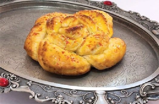recipe for baking rose bread with Iranian saffron, Rose bread with Iranian saffron, Rose bread, Rose bread with saffron, Local food with Iranian saffron, How to prepare rose bread with Iranian saffron, Tips for baking rose bread with Iranian saffron, How to prepare different types of bread, Cooking training With saffron