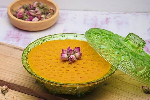 recipe for cooking coconut halva with Iranian saffron, Coconut halva with Iranian saffron, Coconut halva, Coconut halva with saffron, Local food, How to prepare coconut halva with Iranian saffron, Tips for cooking coconut halva with Iranian saffron, Cooking training with saffron