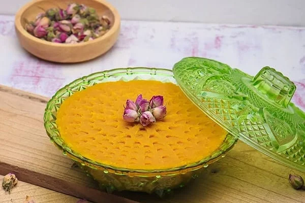 recipe for cooking coconut halva with Iranian saffron, Coconut halva with Iranian saffron, Coconut halva, Coconut halva with saffron, Local food, How to prepare coconut halva with Iranian saffron, Tips for cooking coconut halva with Iranian saffron, Cooking training with saffron