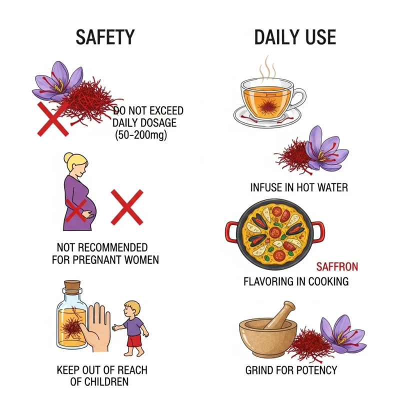 Safe daily saffron consumption