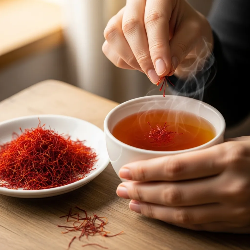 Saffron tea preparation