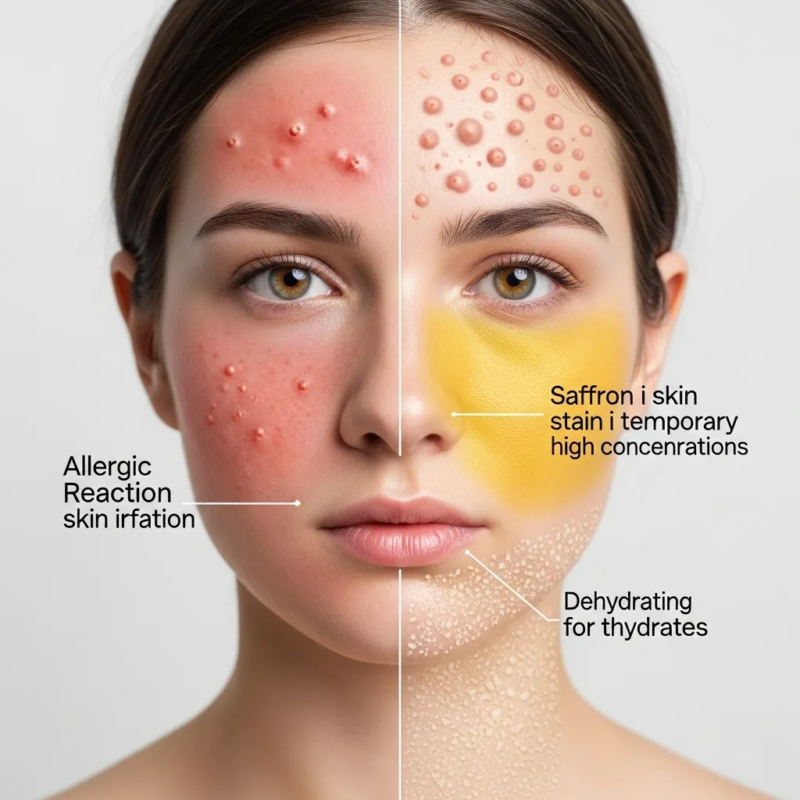 saffron side effects on skin