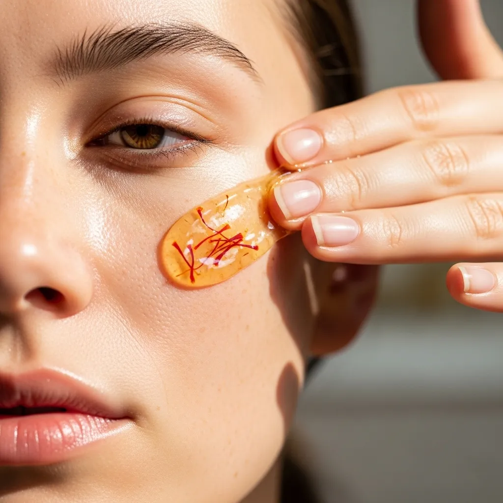 Using saffron gel on face