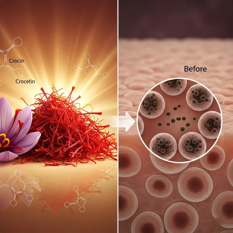 Saffron for melanin reduction