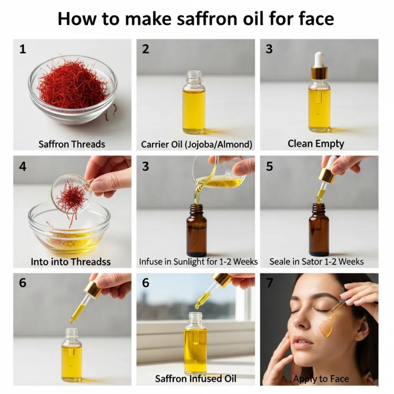 Making saffron oil for face