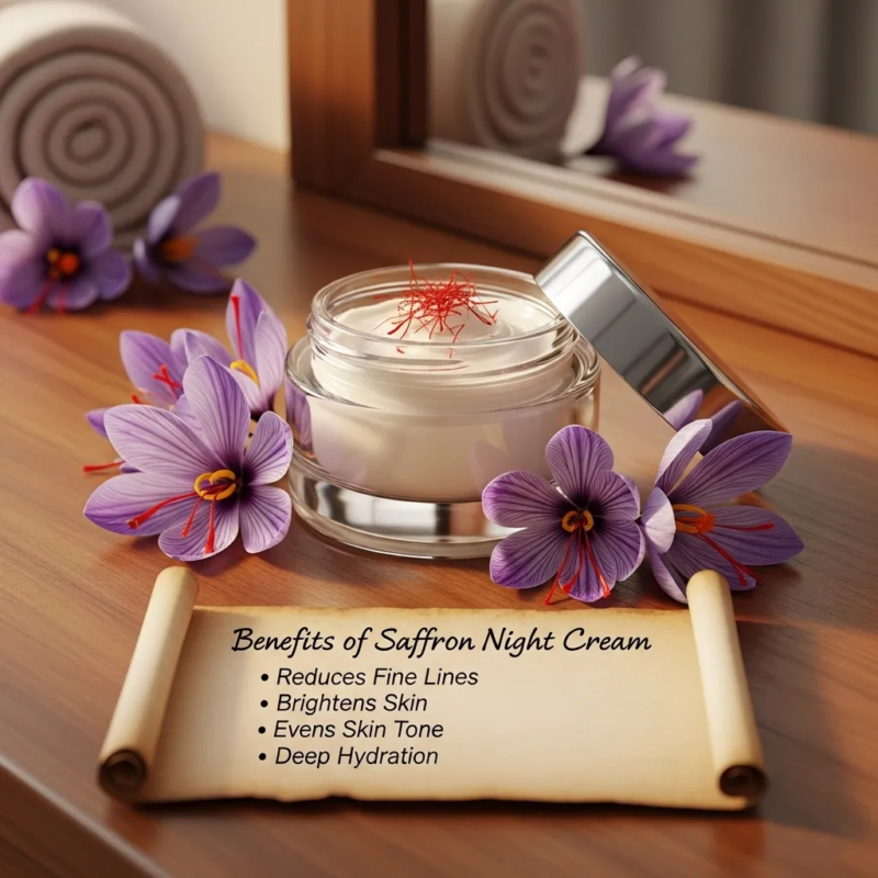 Benefits of saffron night cream
