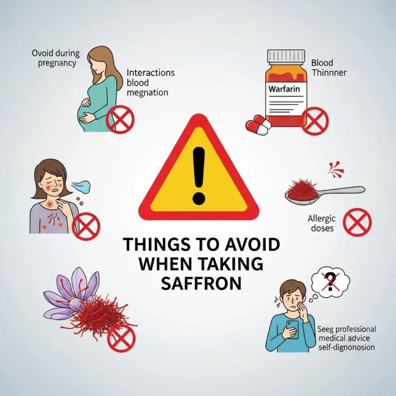 Saffron consumption precautions