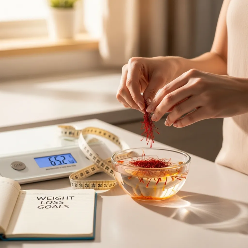 Soaking saffron for weight loss