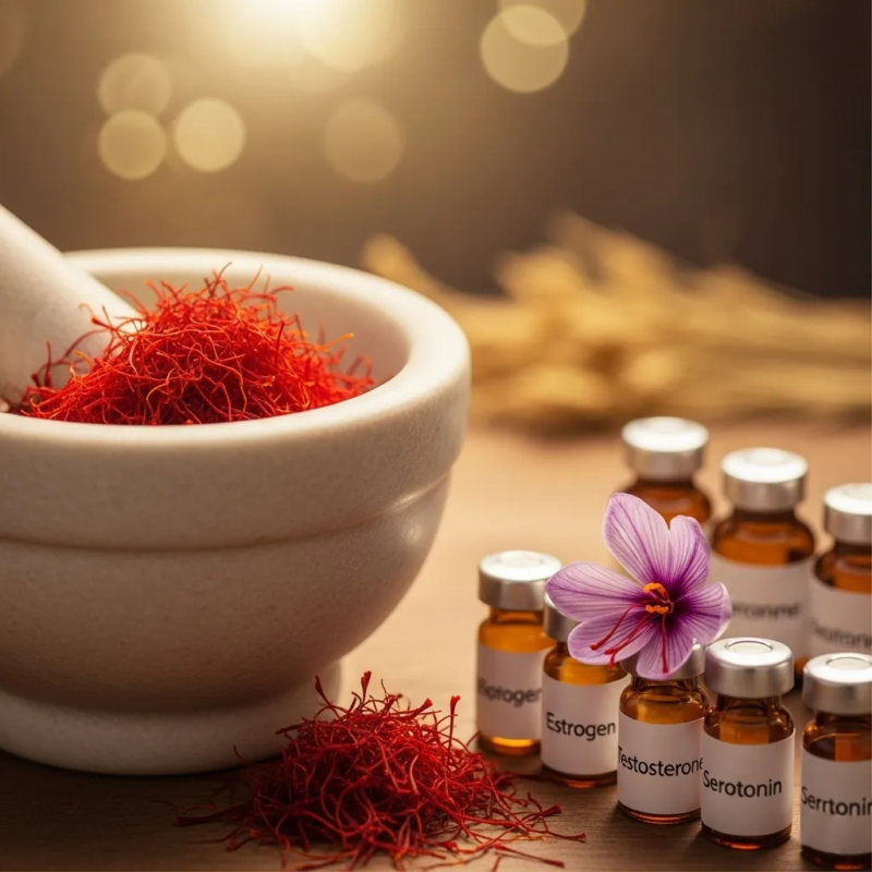 Saffron impact on hormones