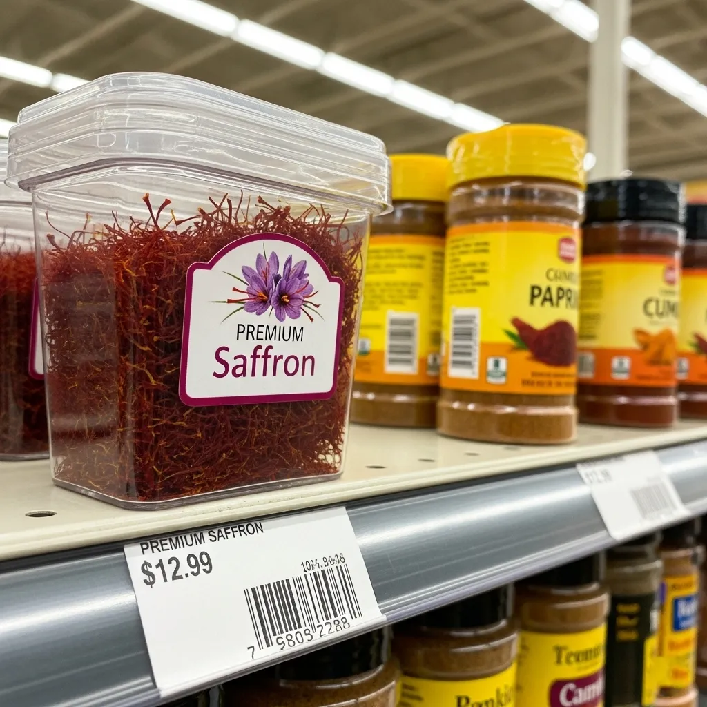 Buying saffron in a supermarket