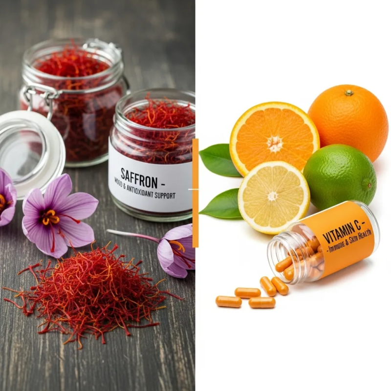 Saffron vs vitamin C