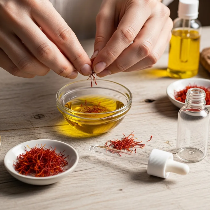 Homemade saffron serum