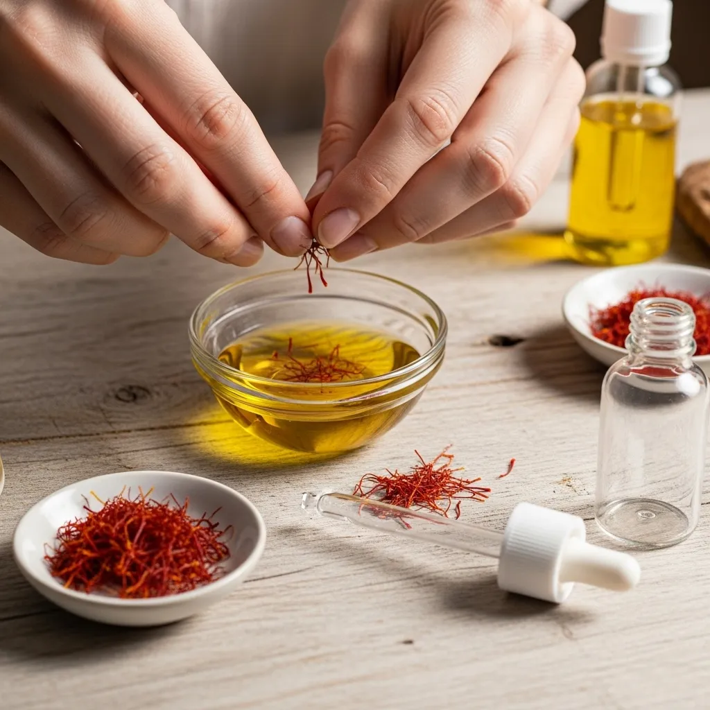 Homemade saffron serum