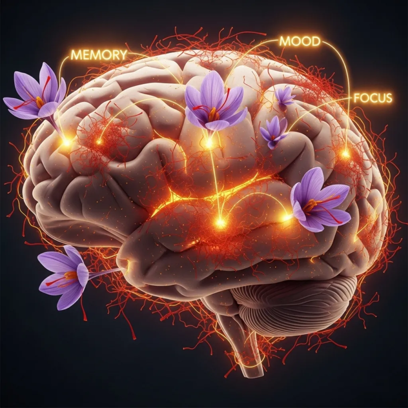 Saffron effects on the brain