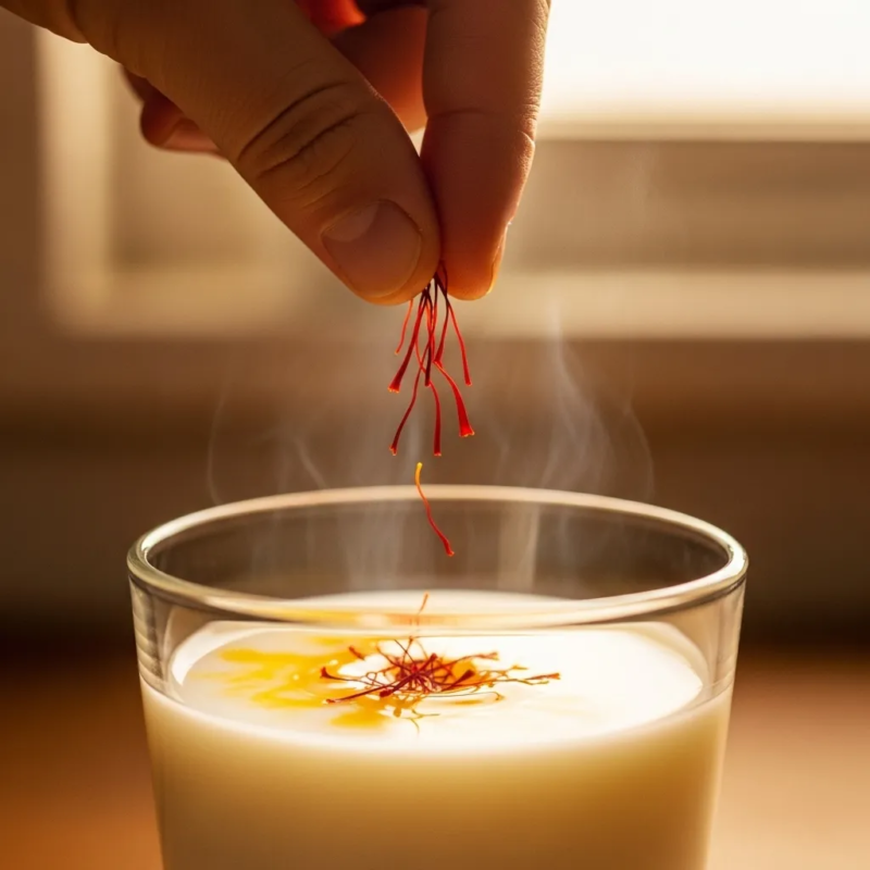 saffron milk preparation
