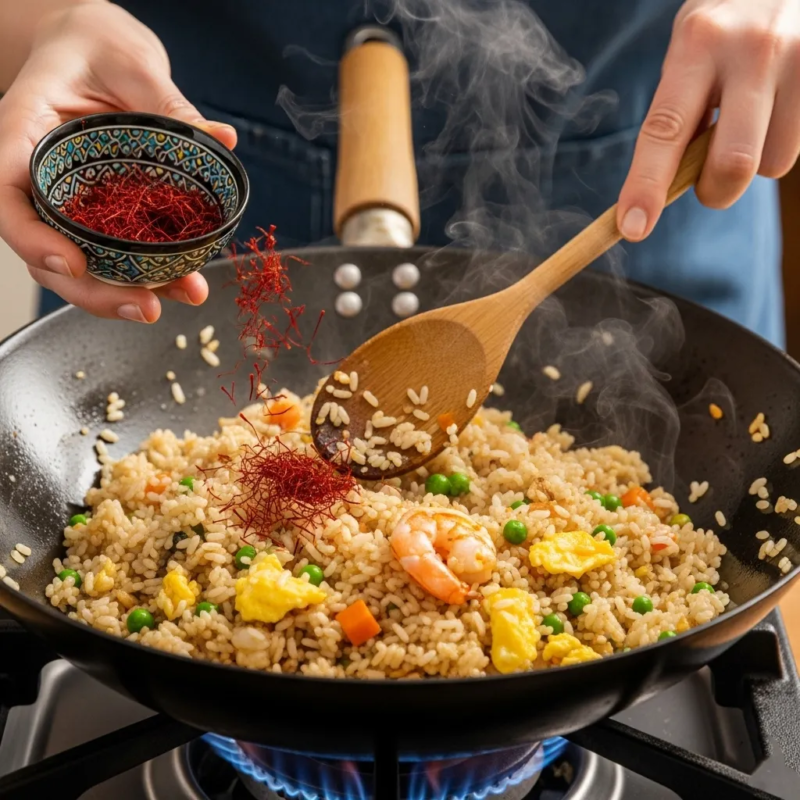 Saffron fried rice recipe