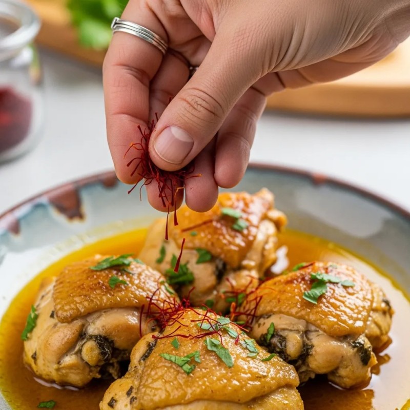 Best time to use saffron in chicken