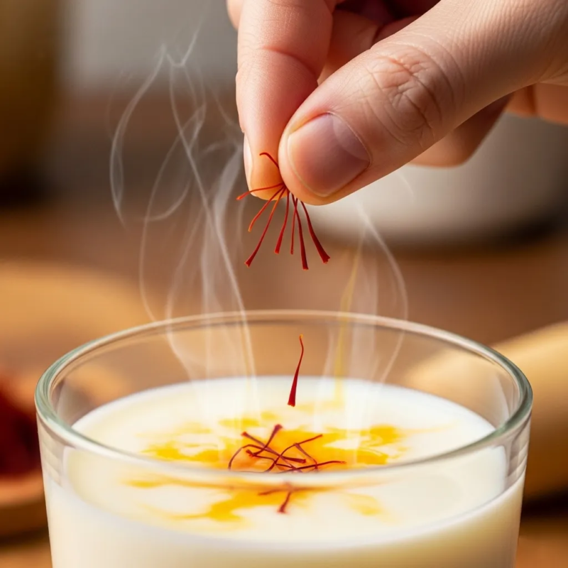 Best time to add saffron to milk