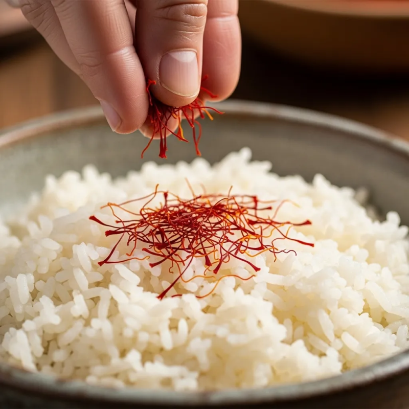 Saffron usage in rice dishes