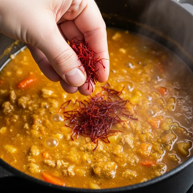Saffron timing in cooking