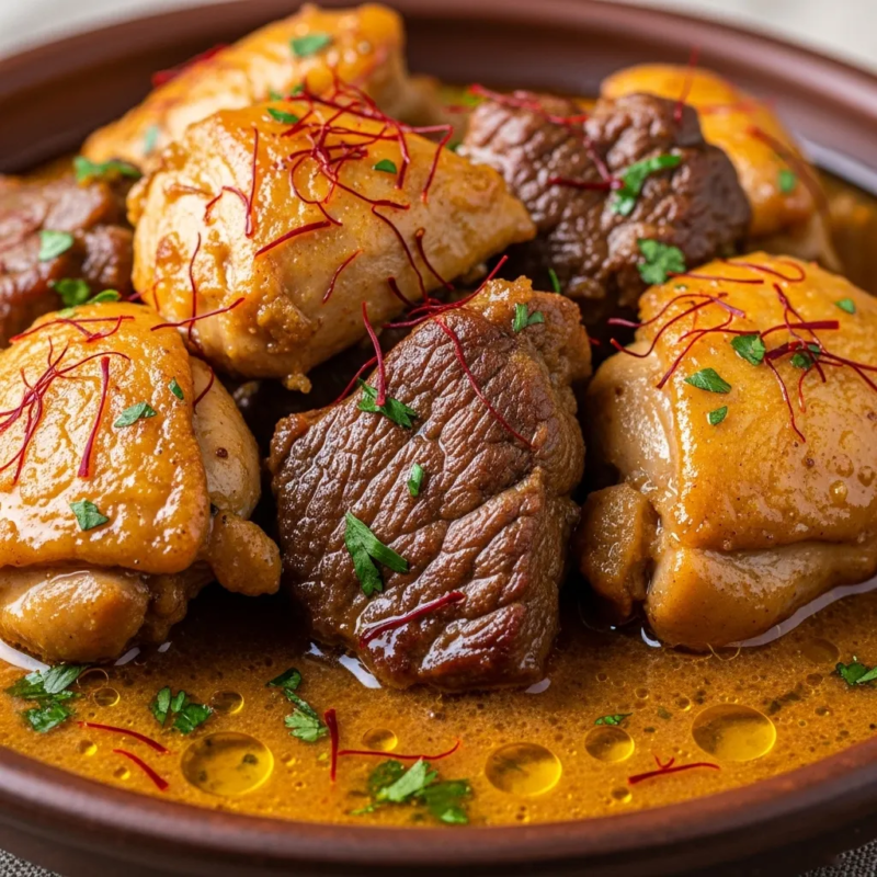 Saffron in meat dishes