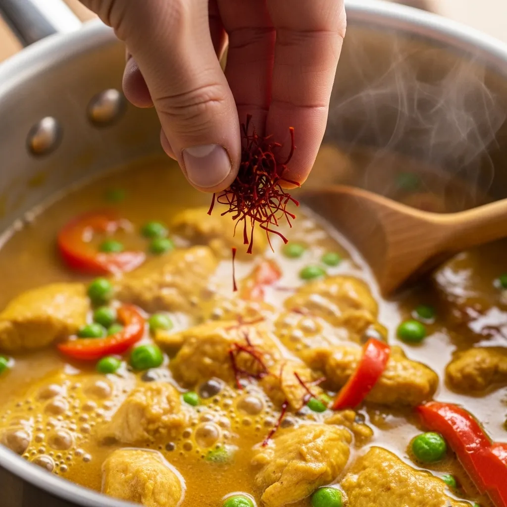 Saffron in chicken curry
