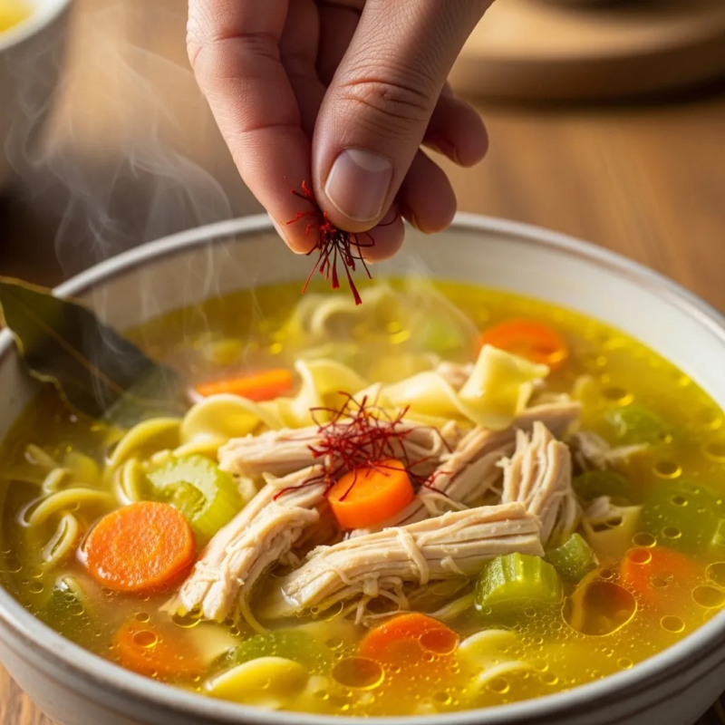 saffron in chicken soup
