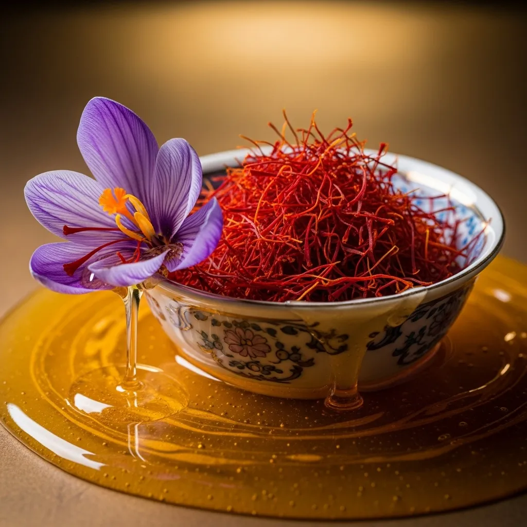 What flavour does saffron give?