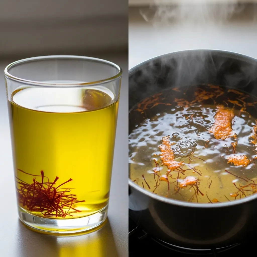 What happens when you boil saffron?