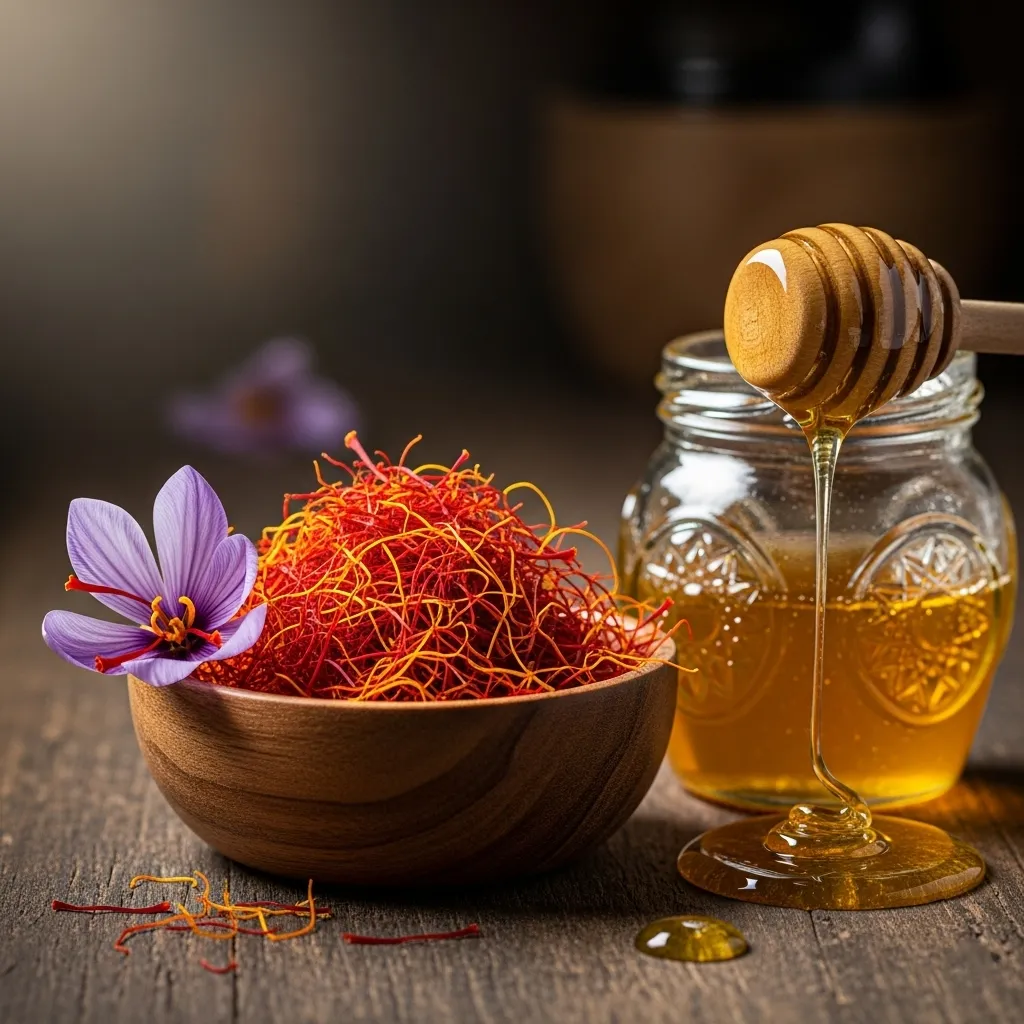 What flavour does saffron give to food?