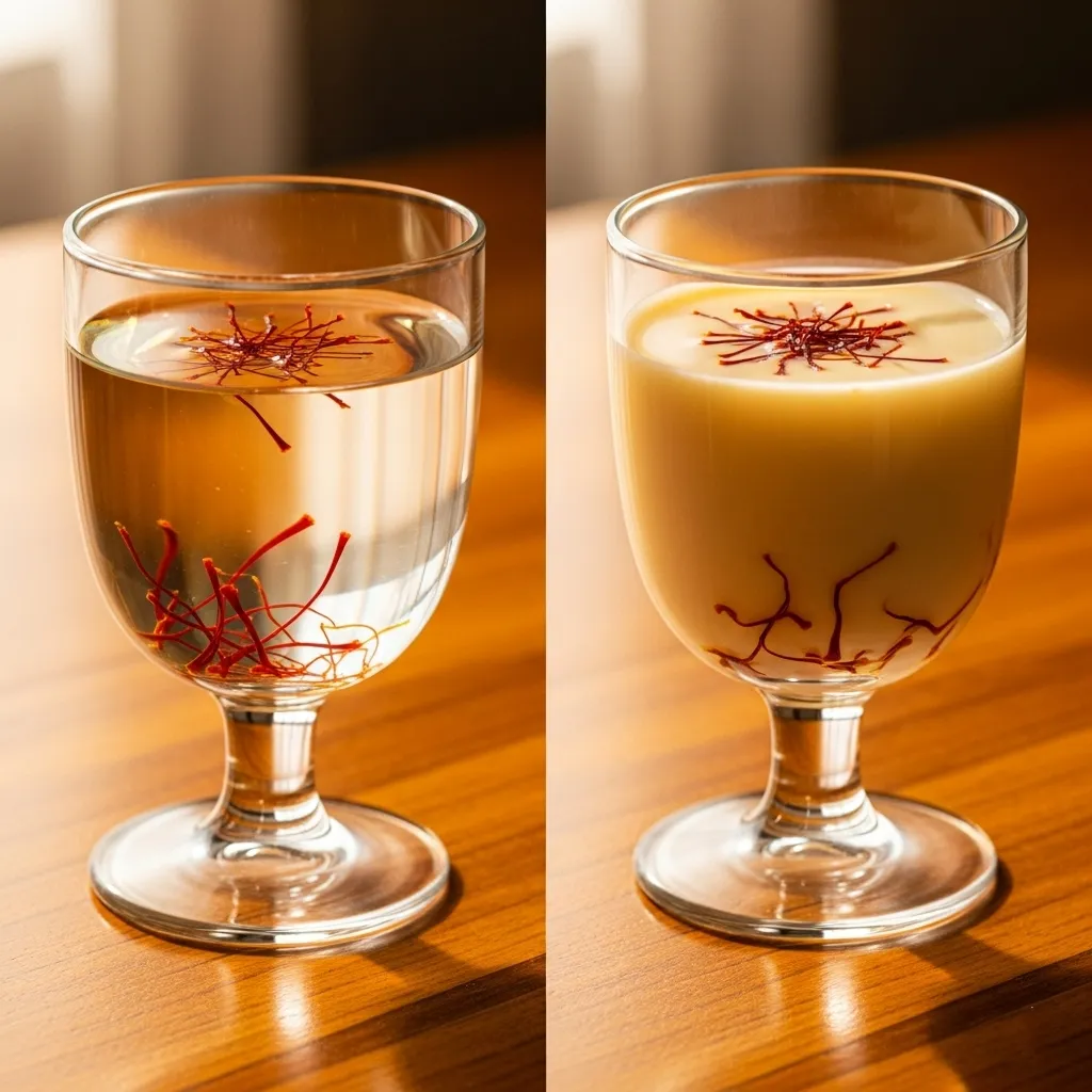 Do you soak saffron in milk or water?