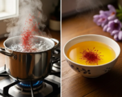 boiling saffron tips