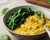 saffron and spinach pairing