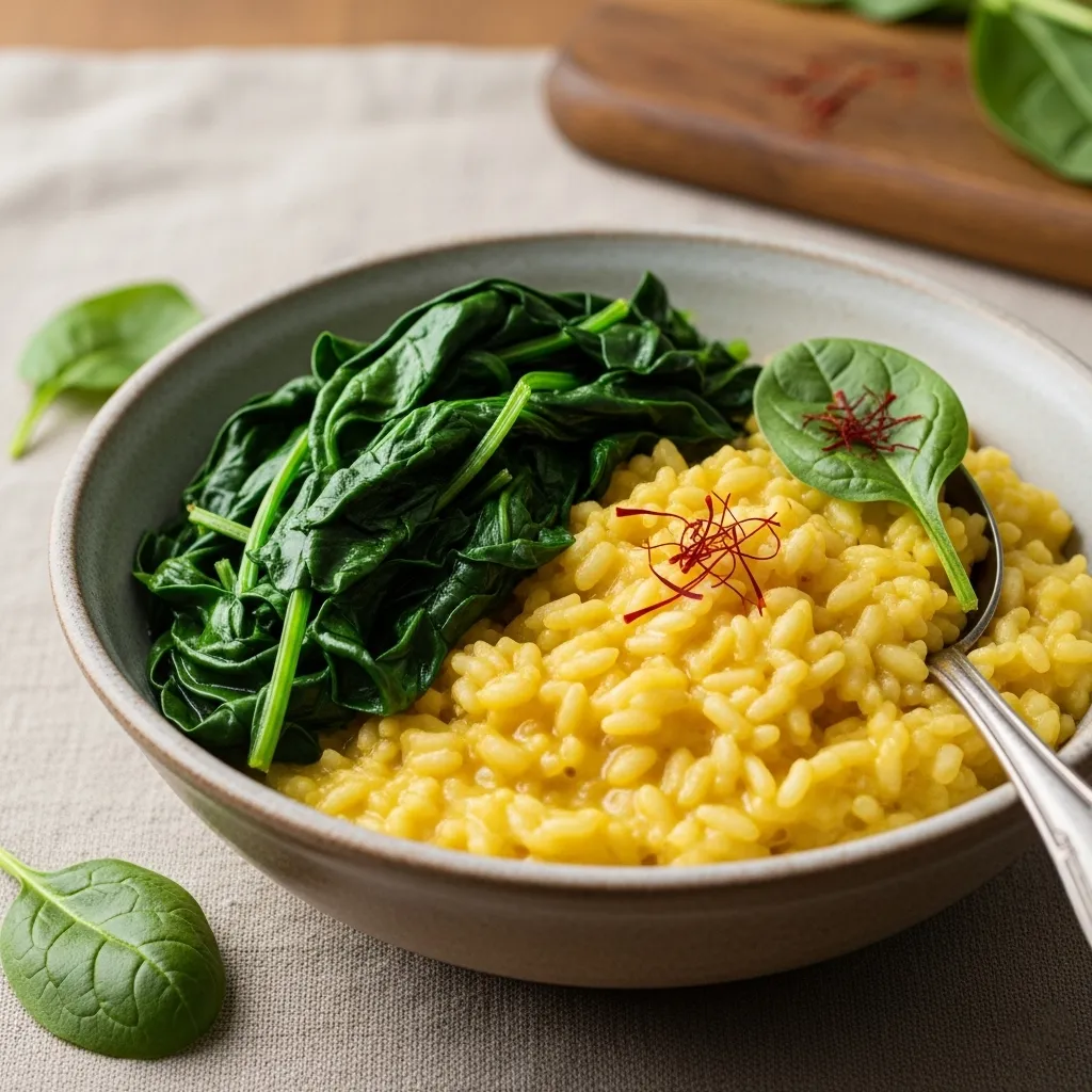 Does saffron go with spinach?