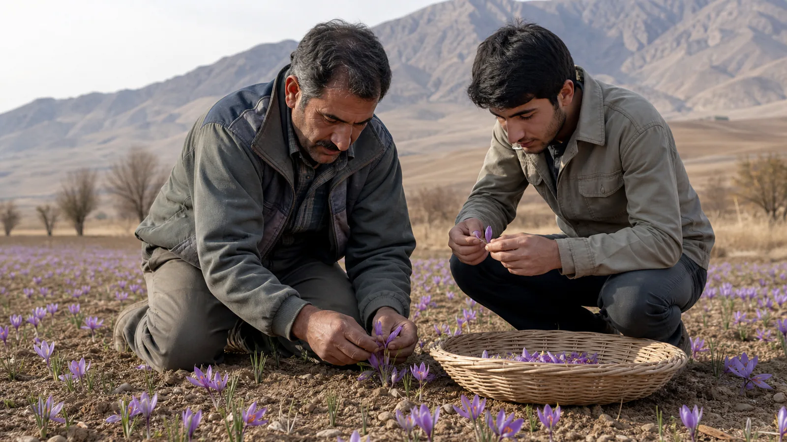 Ben saffron harvest in Chaharmahal and Bakhtiari