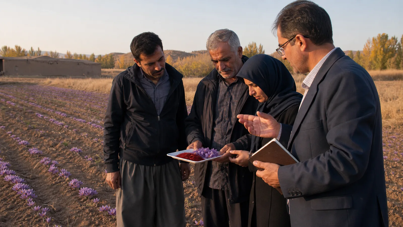 Saffron farmers reviewing cultivation expansion and market demand