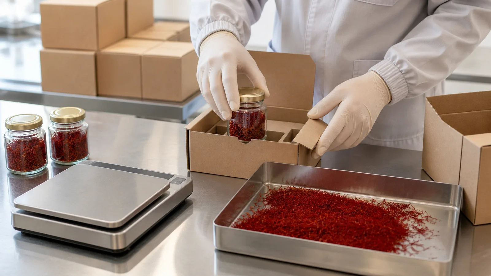 Iranian saffron being prepared for documented export trade