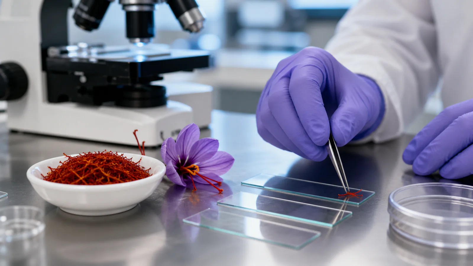 Saffron compounds being studied in a cancer research laboratory