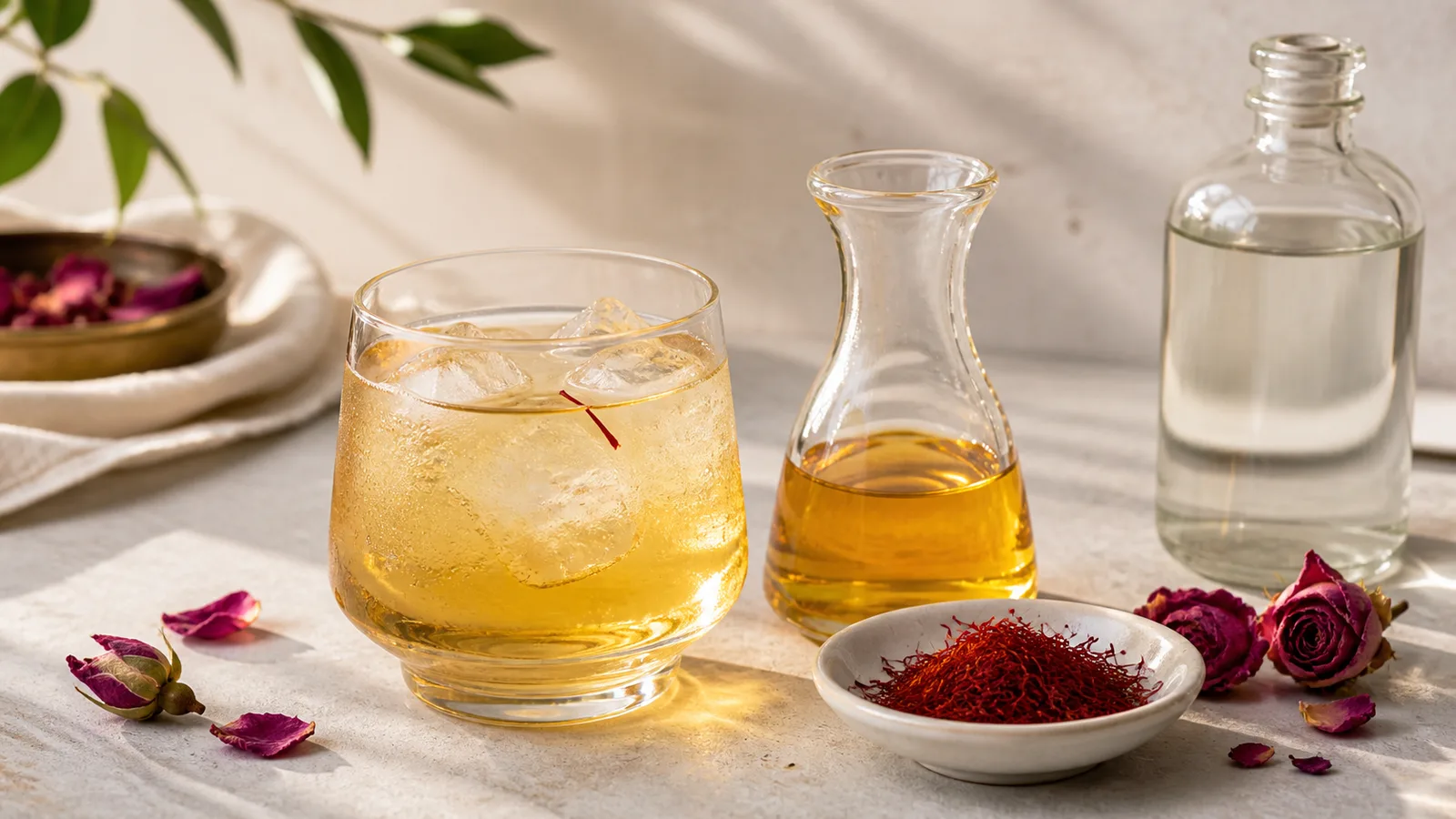 Saffron, rosewater and a chilled traditional saffron drink