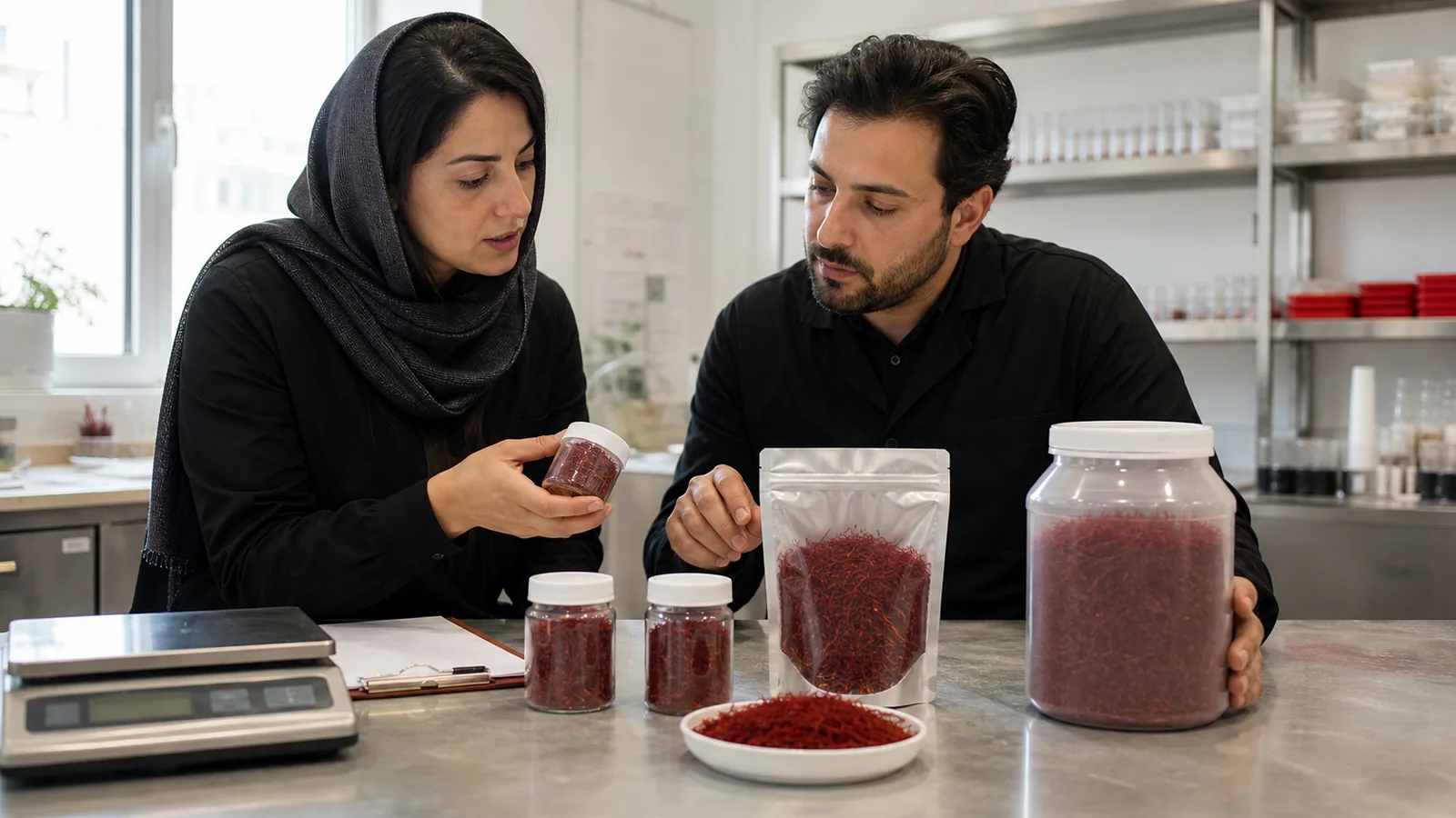 Saffron export professionals review traceable lots and package sizes