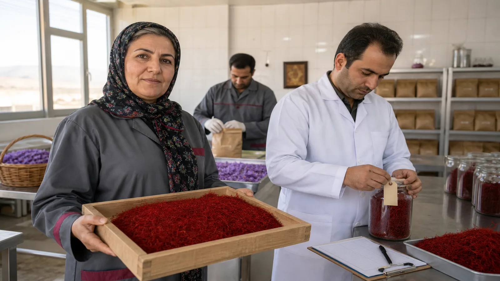 A saffron grower and technician document a Khorasan lot