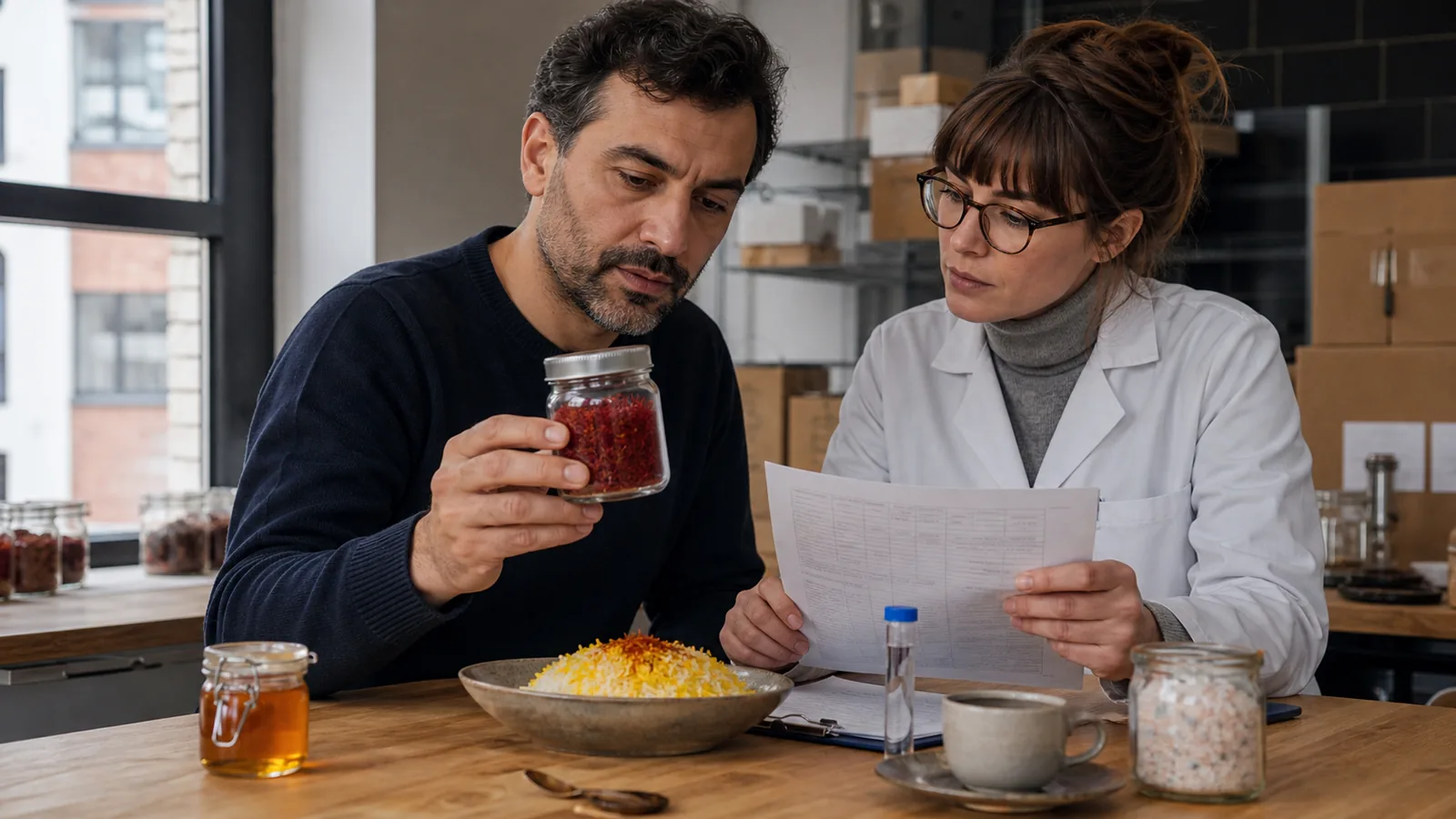 Iranian saffron quality review at a German food business