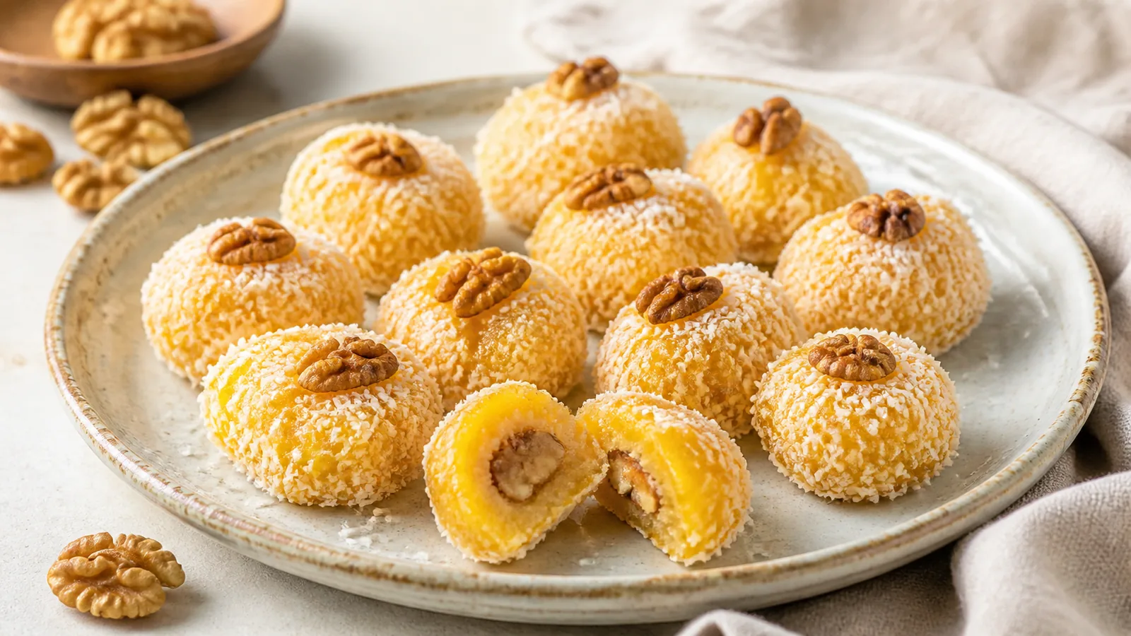 Persian saffron basloq with walnut and coconut