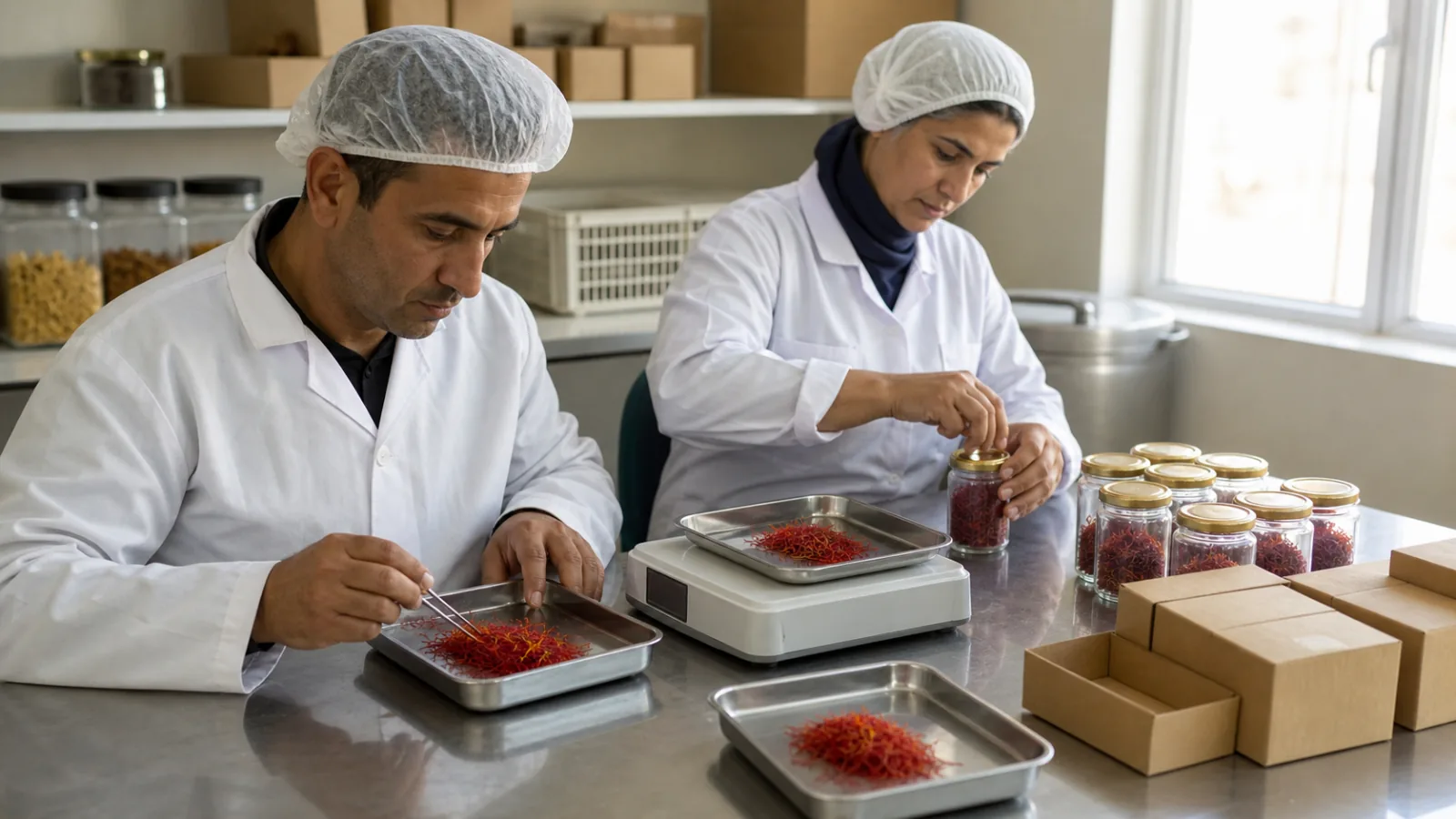 Saffron packing and quality inspection for growers in Saveh