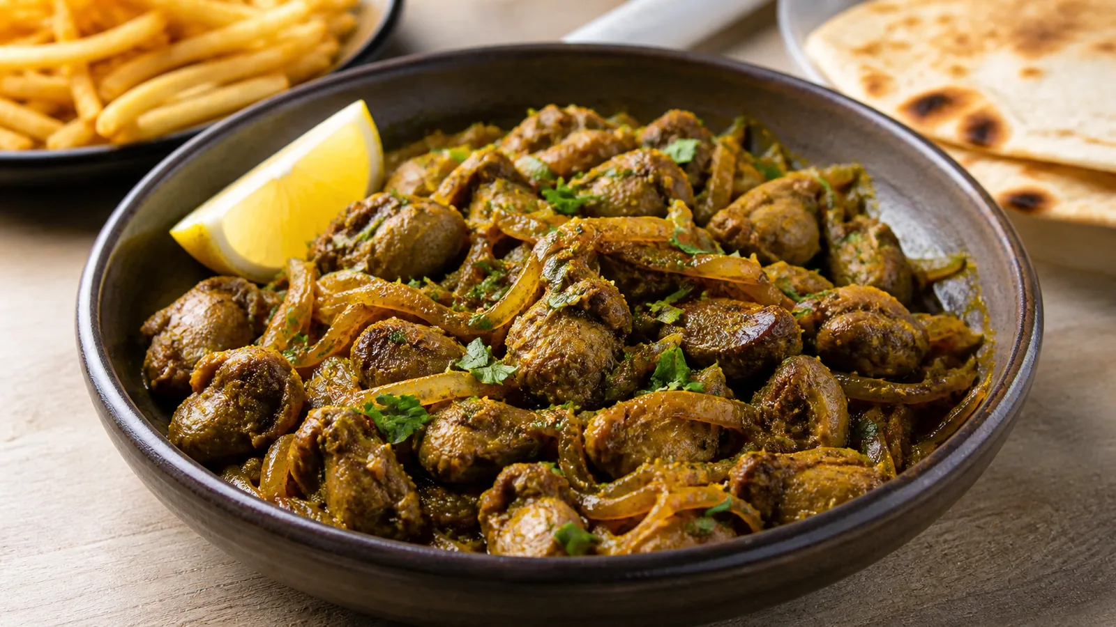 Jaghoor baghoor lamb organ stew with saffron onion and parsley