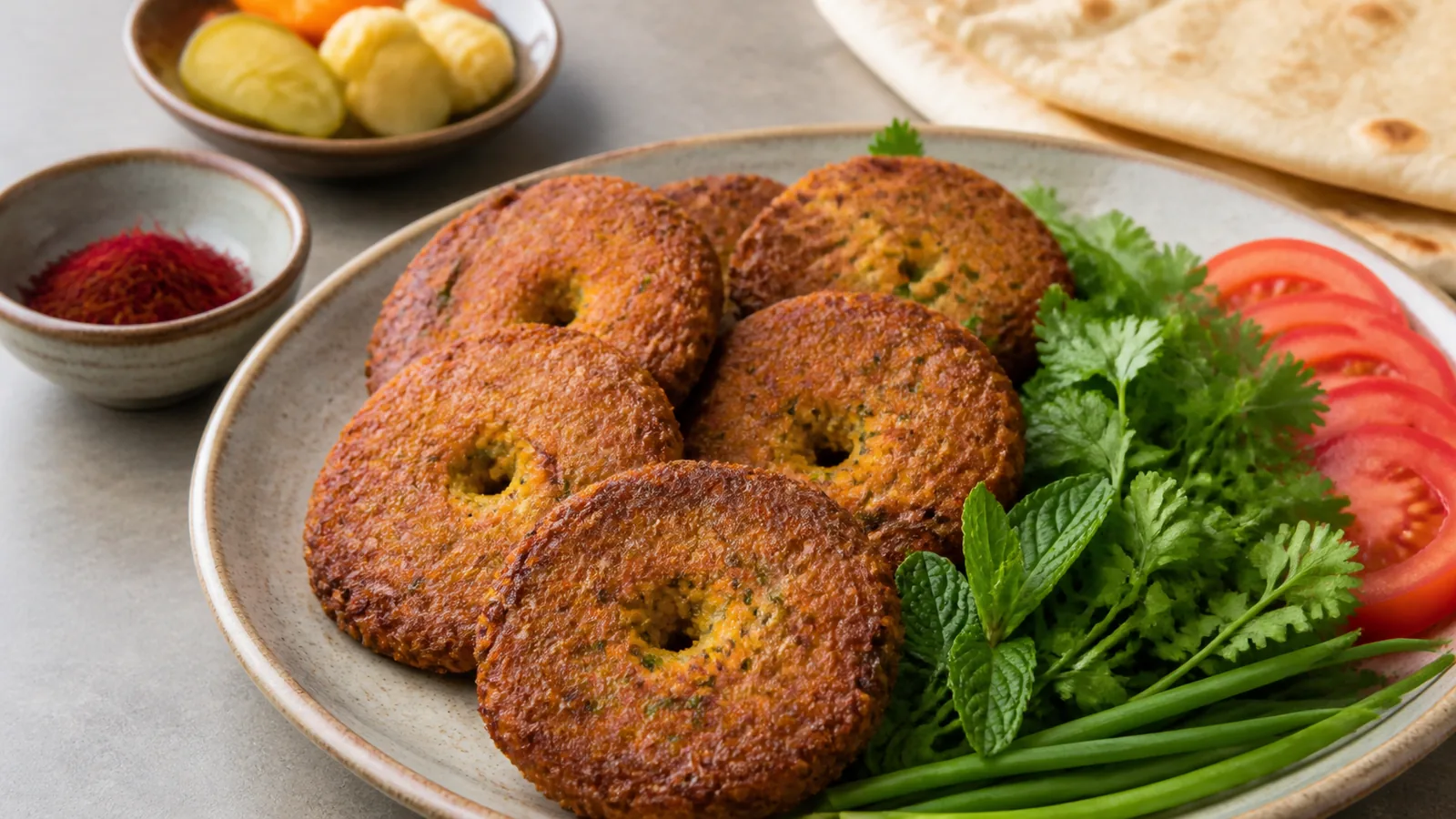 Shami Baboli patties with split peas Mazandaran herbs and saffron